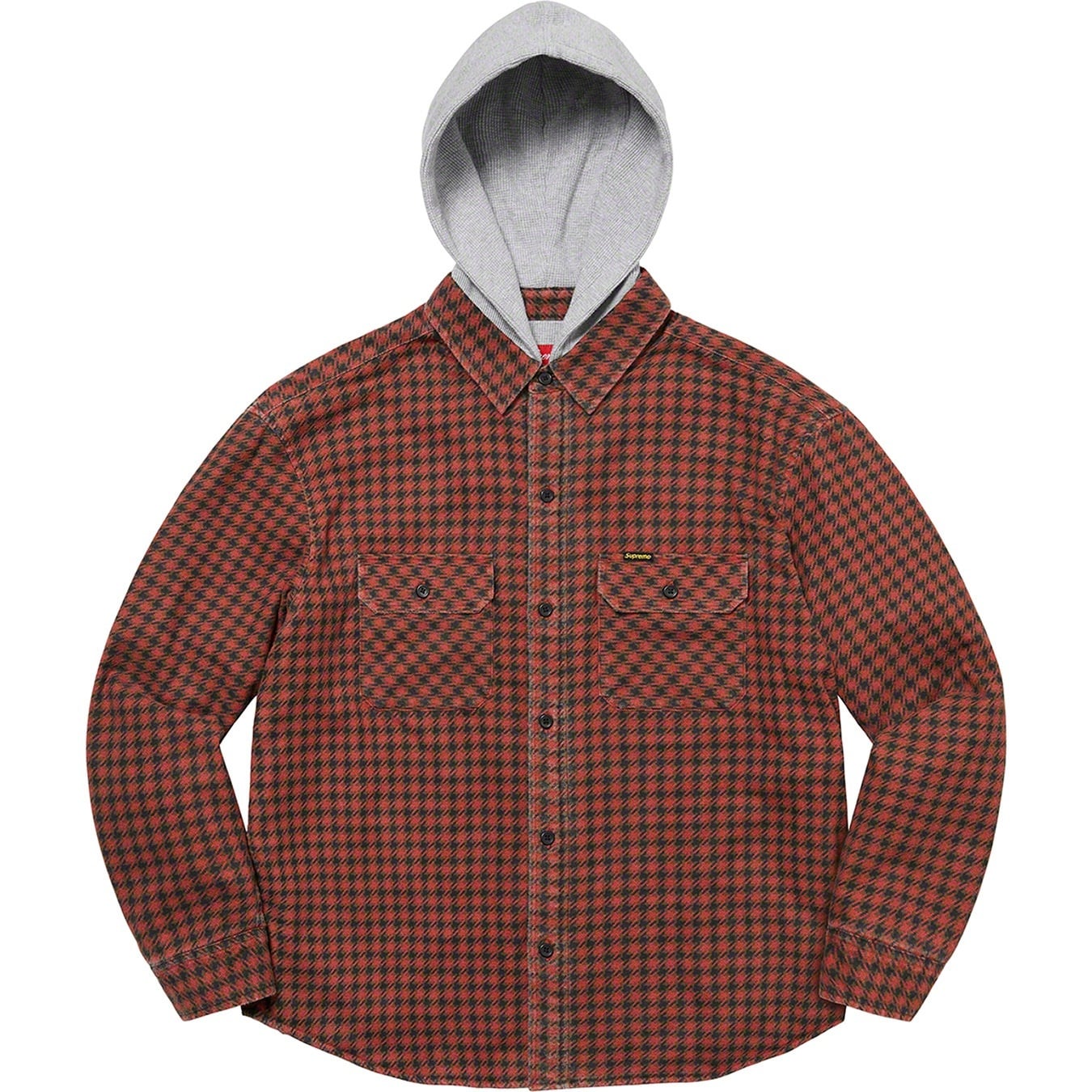 Houndstooth Flannel Hooded Shirt view 7